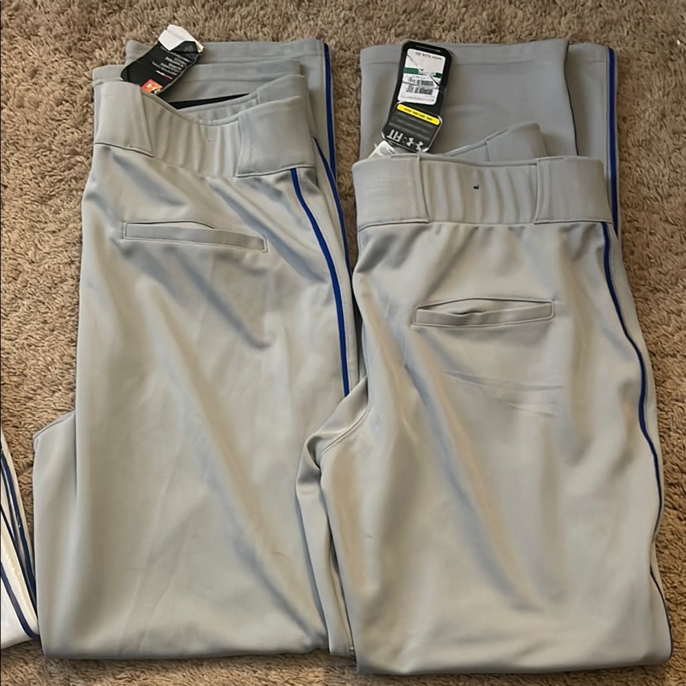 Under Armour Gray and Blue Baseball Pants